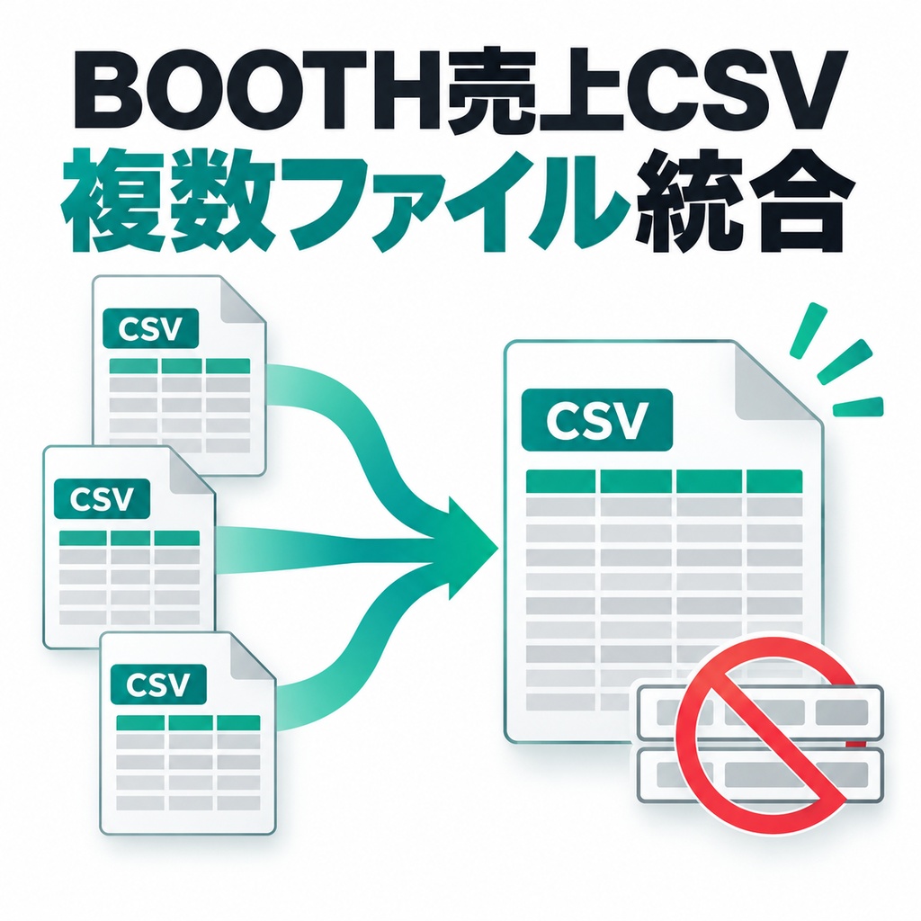 BOOTH売上CSV 複数ファイル統合ツール｜月ごとのCSVをまとめて重複除外
