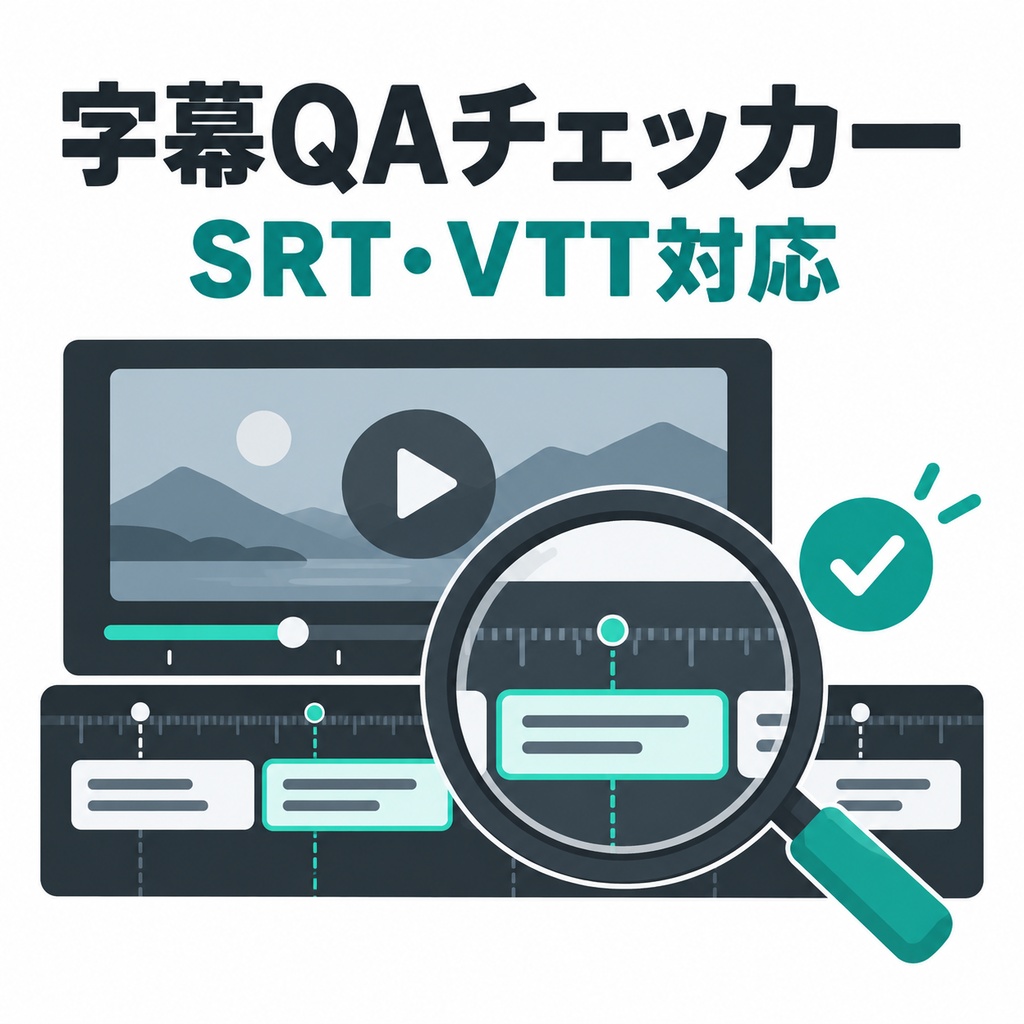字幕QAチェッカー｜SRT・VTTの時間重複・空字幕・長すぎる行を点検