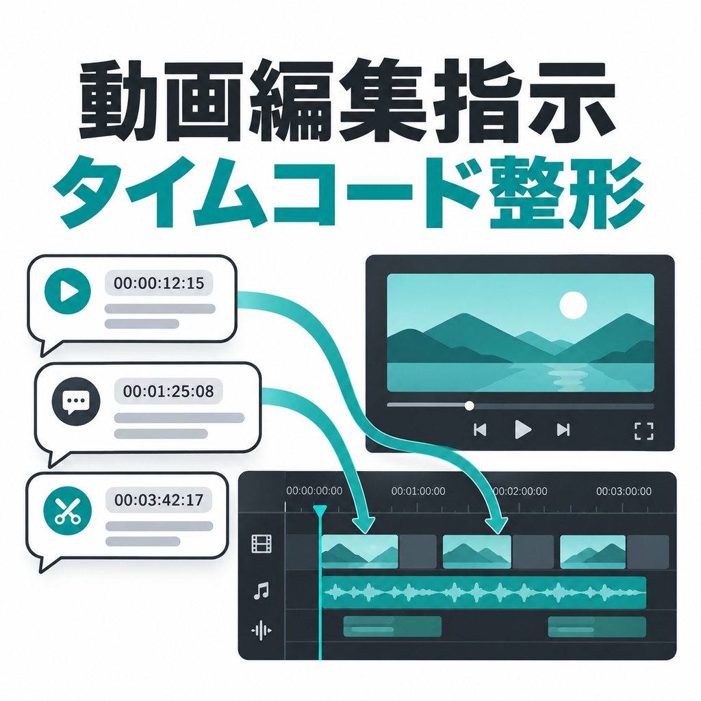 動画編集指示・タイムコード整形ツール｜修正メモを時刻順に