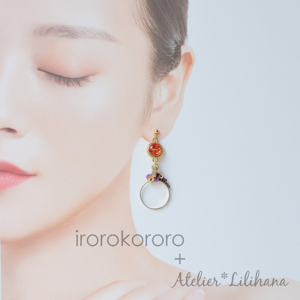 コラボ【水紋重ねの耳飾り】〜伊達組