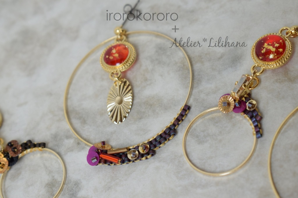 コラボ【水紋重ねの耳飾り】〜伊達組