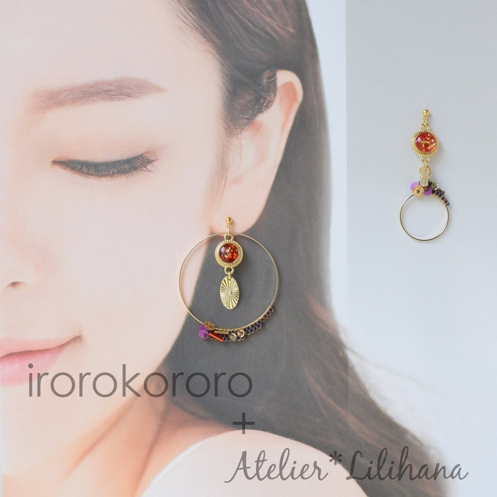 コラボ【水紋重ねの耳飾り】〜伊達組