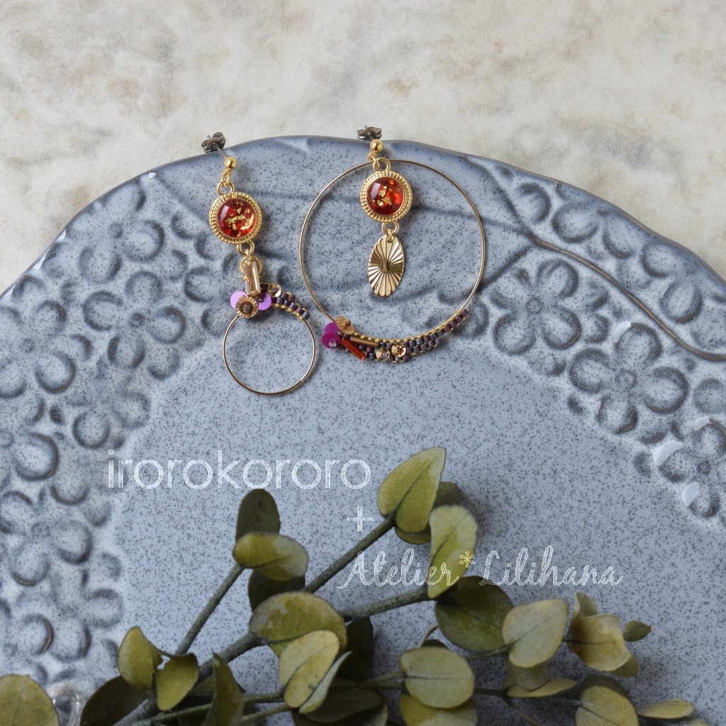 コラボ【水紋重ねの耳飾り】〜伊達組