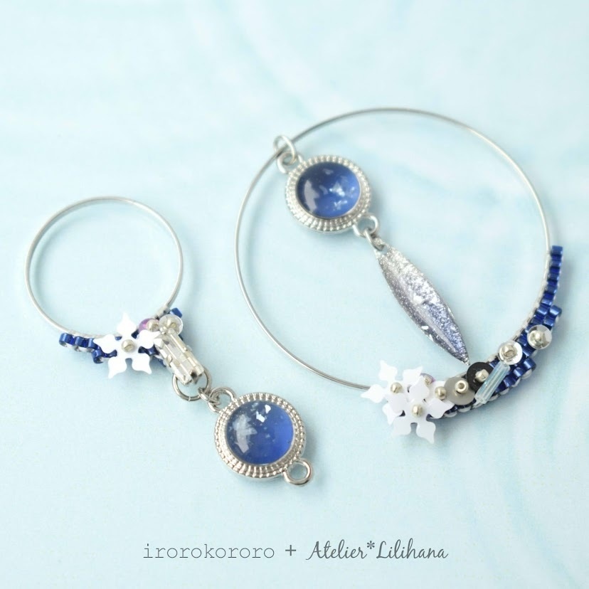 【コラボ】水紋重ねの耳飾り〜青江派