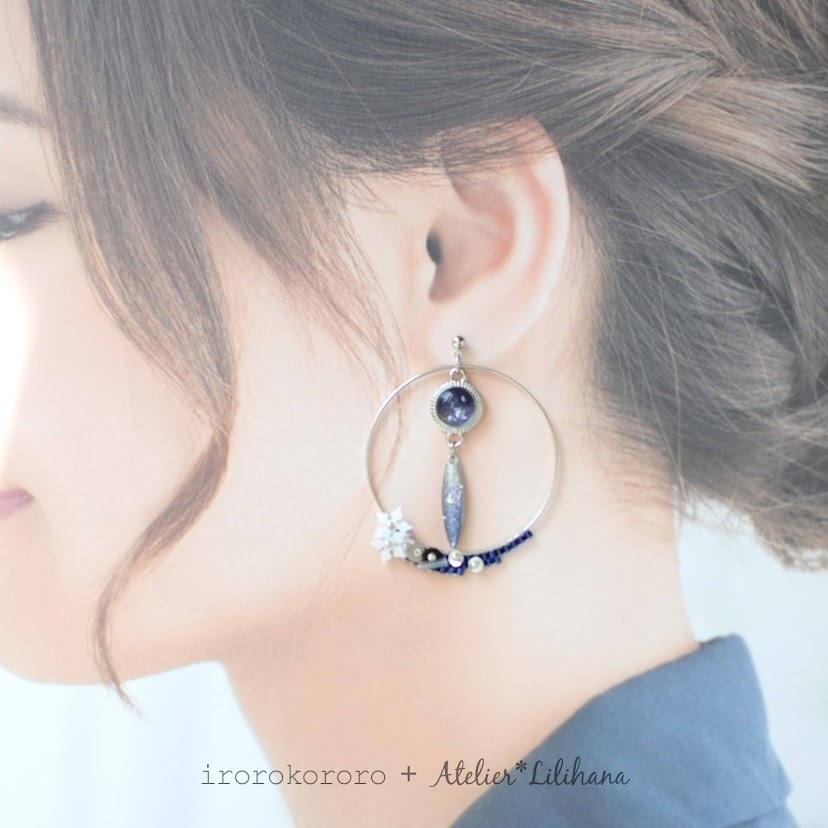 【コラボ】水紋重ねの耳飾り〜青江派