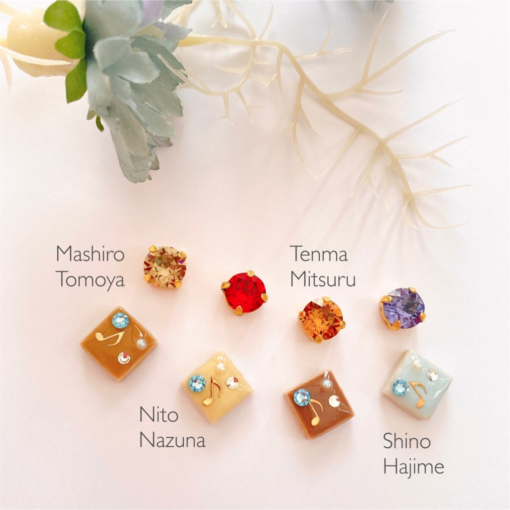 カラーリングタイルの耳飾り《Rhythm Link》