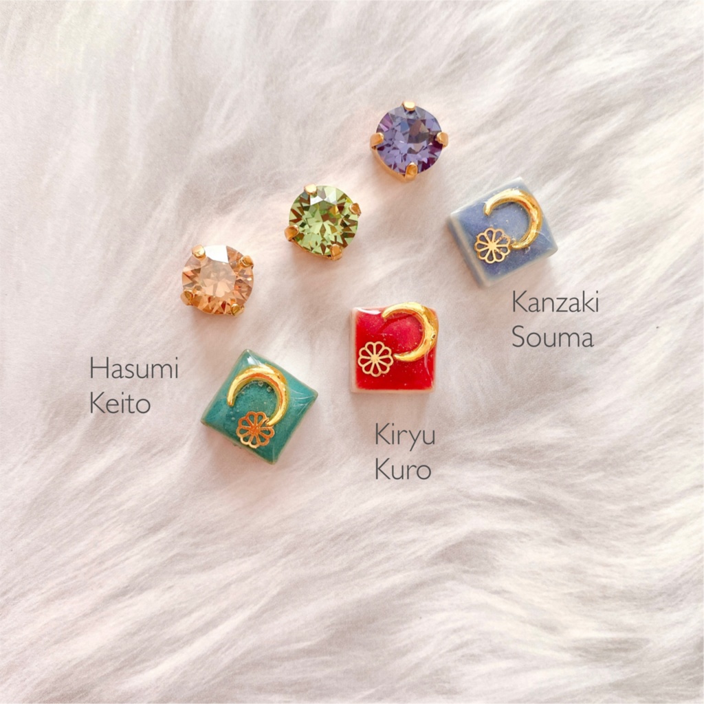 カラーリングタイルの耳飾り《Rhythm Link》