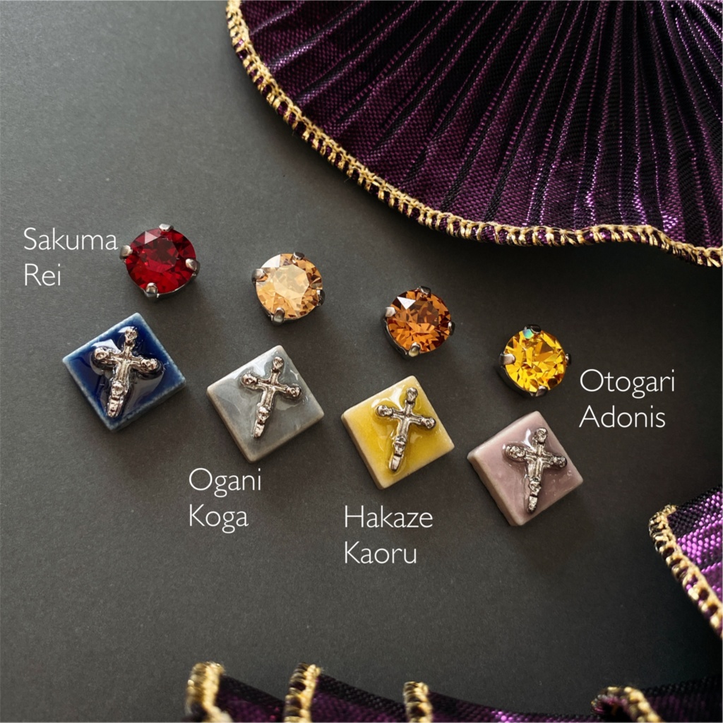 カラーリングタイルの耳飾り《Rhythm Link》