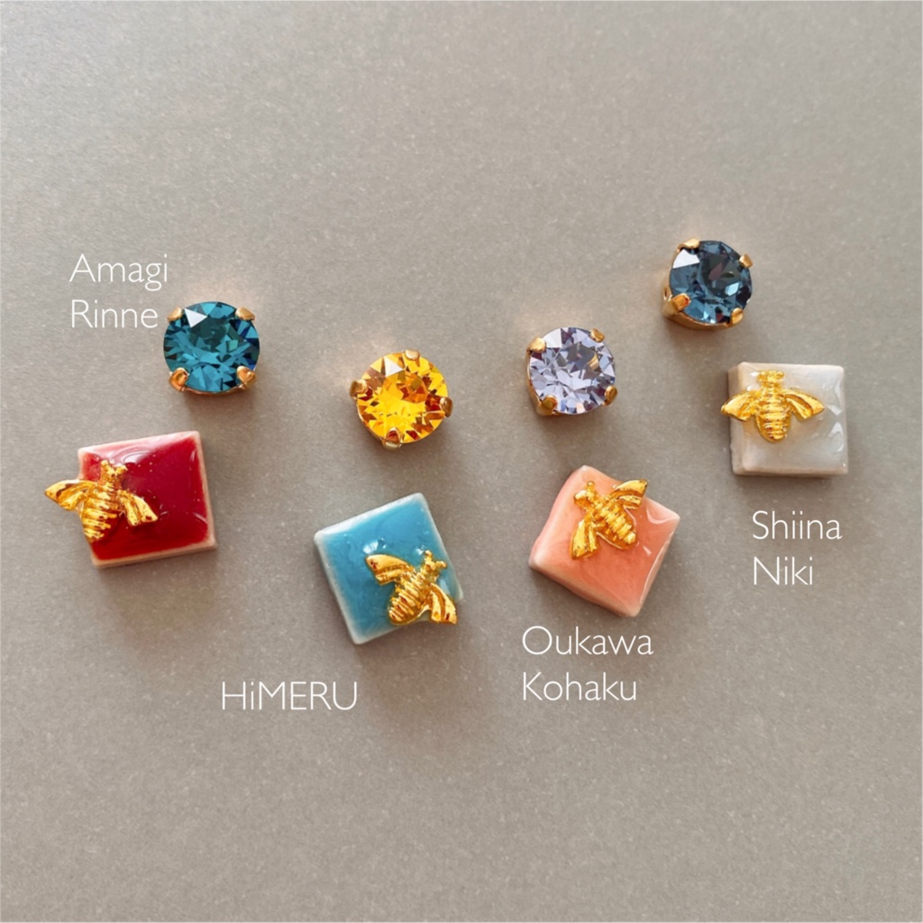 カラーリングタイルの耳飾り《COSMIC PRODUCTION》