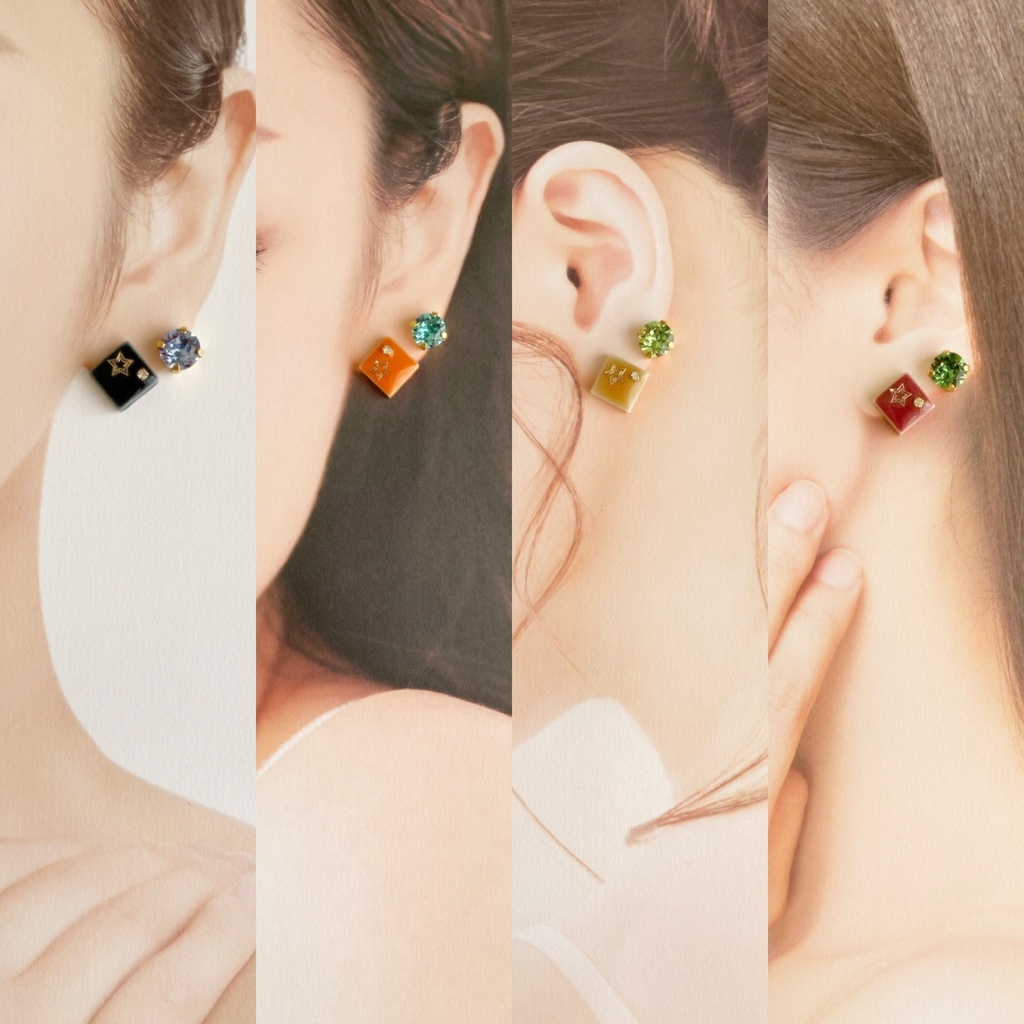 カラーリングタイルの耳飾り《STAR MAKER PRODUCTION》