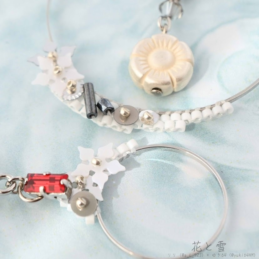 【コラボ】水紋重ねの耳飾り〜一文字