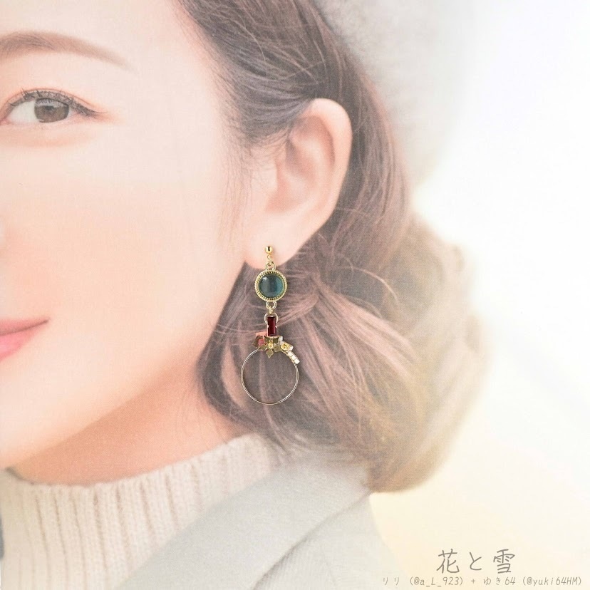 【コラボ】水紋重ねの耳飾り〜一文字