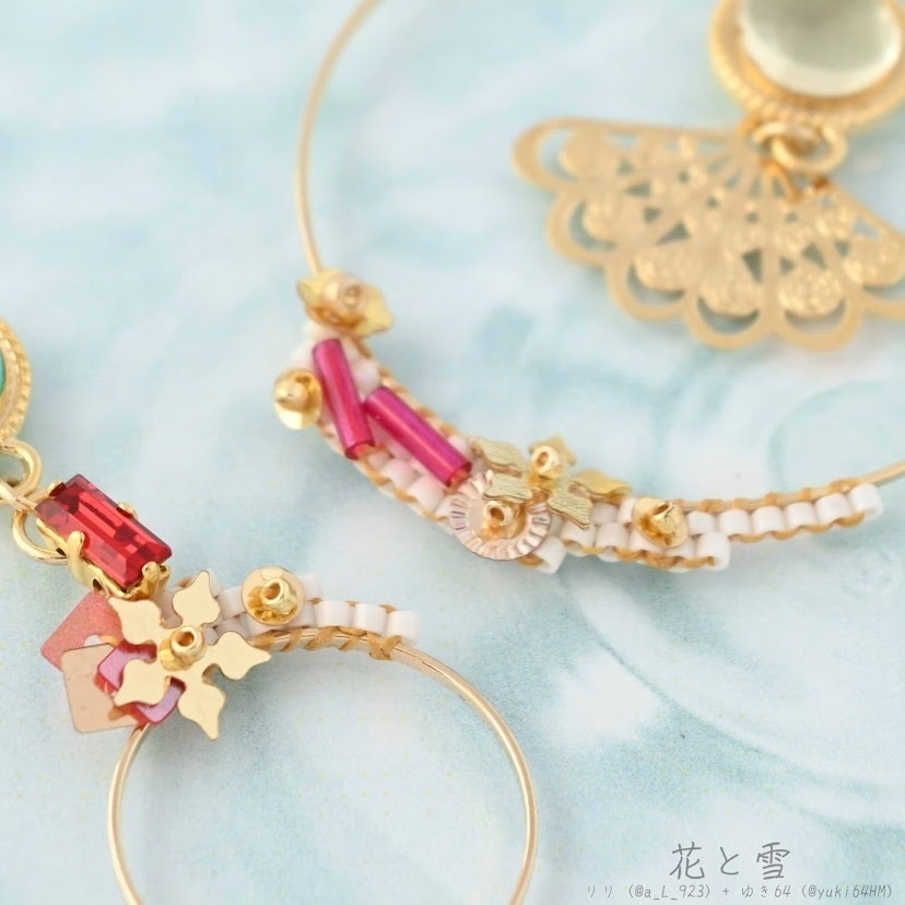 【コラボ】水紋重ねの耳飾り〜一文字