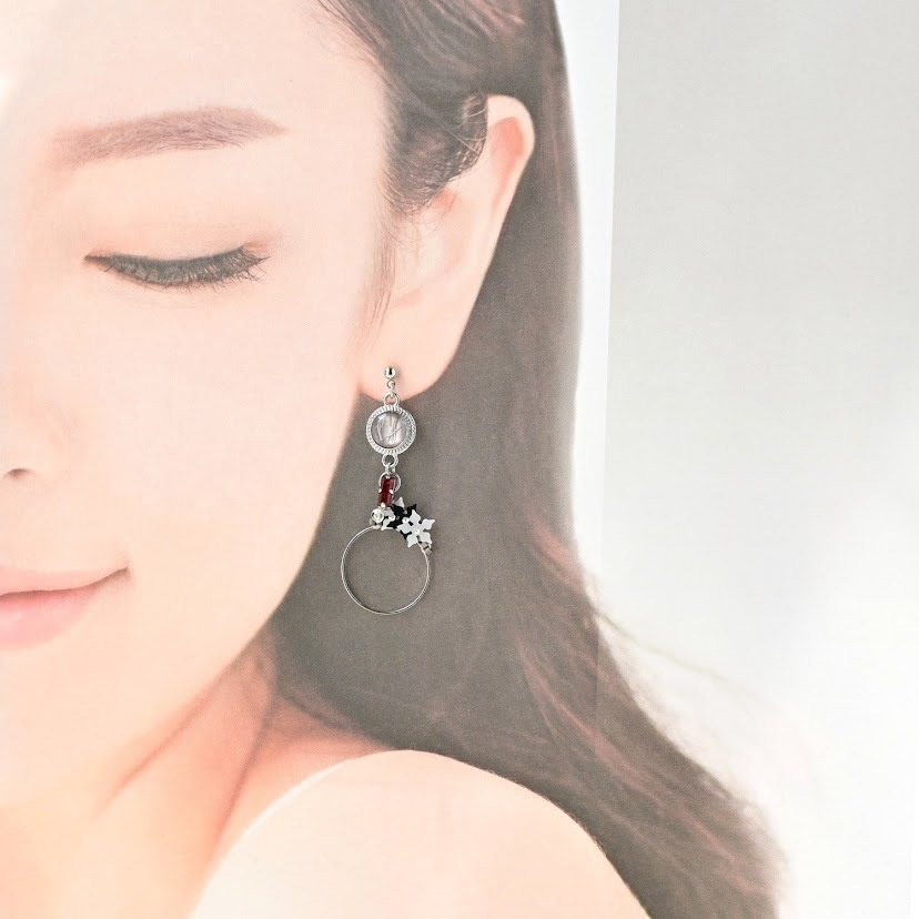 【コラボ】水紋重ねの耳飾り〜一文字