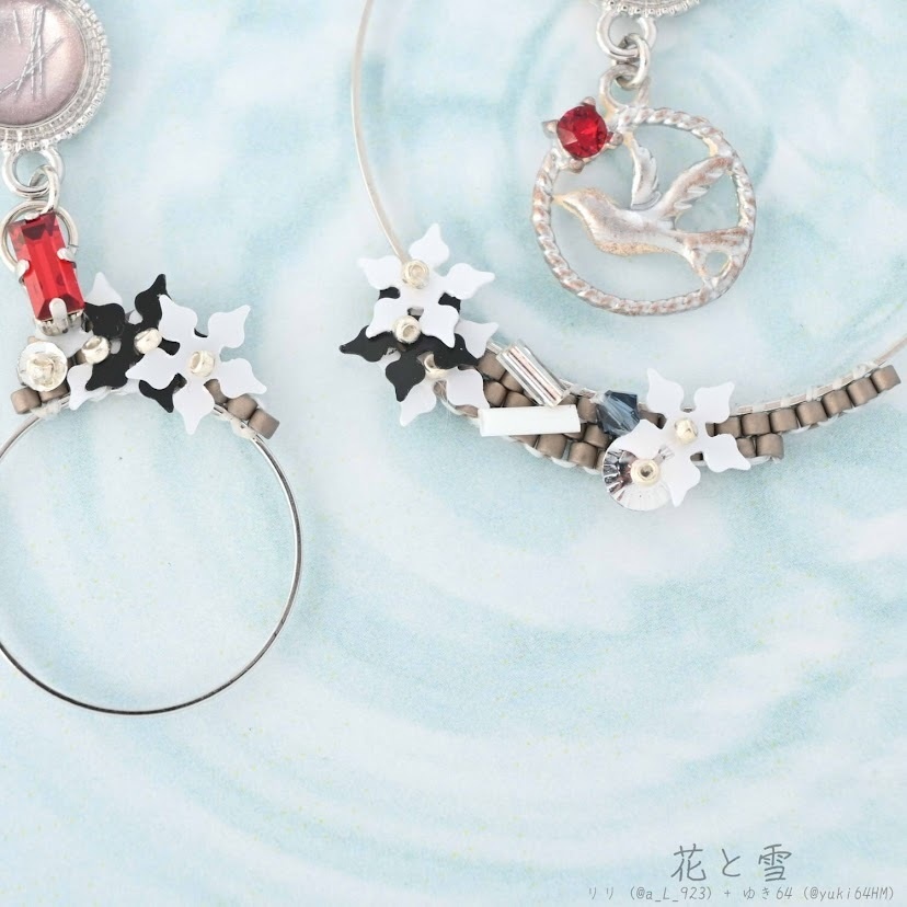 【コラボ】水紋重ねの耳飾り〜一文字