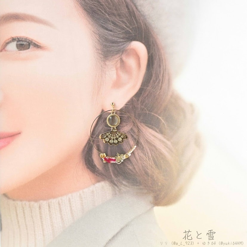 【コラボ】水紋重ねの耳飾り〜一文字