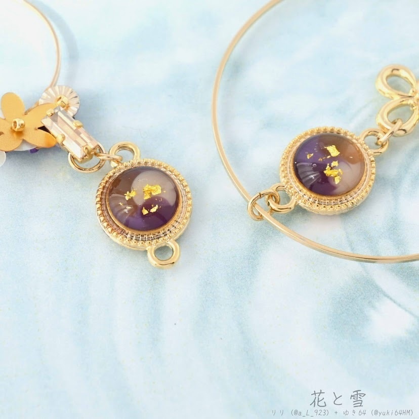 【コラボ】水紋重ねの耳飾り〜黒田