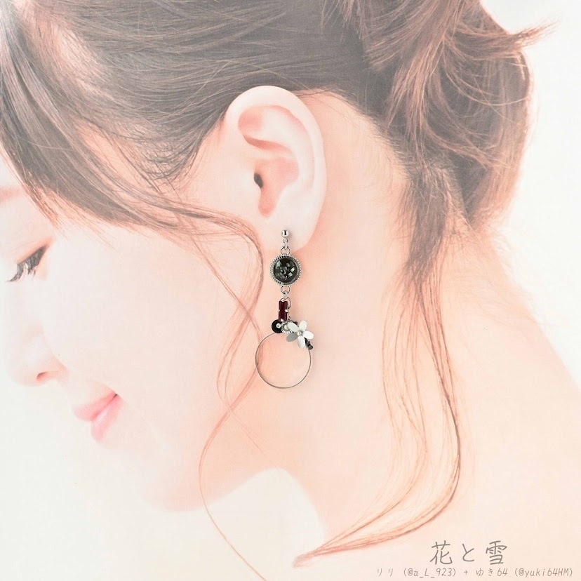 【コラボ】水紋重ねの耳飾り〜黒田