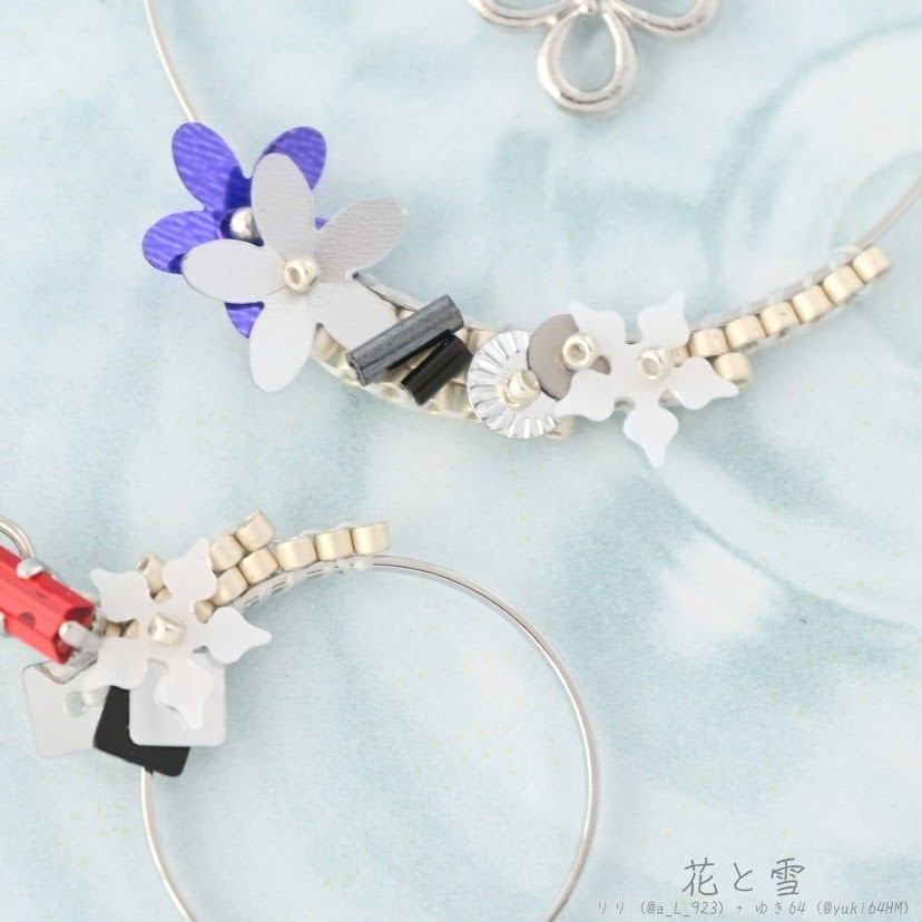 【コラボ】水紋重ねの耳飾り〜黒田