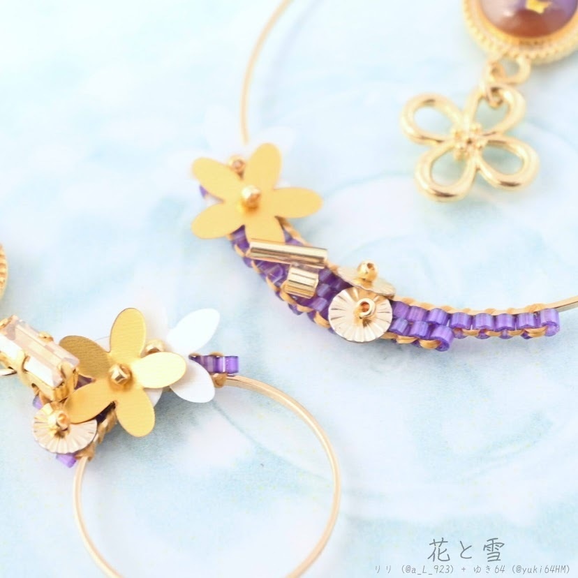 【コラボ】水紋重ねの耳飾り〜黒田