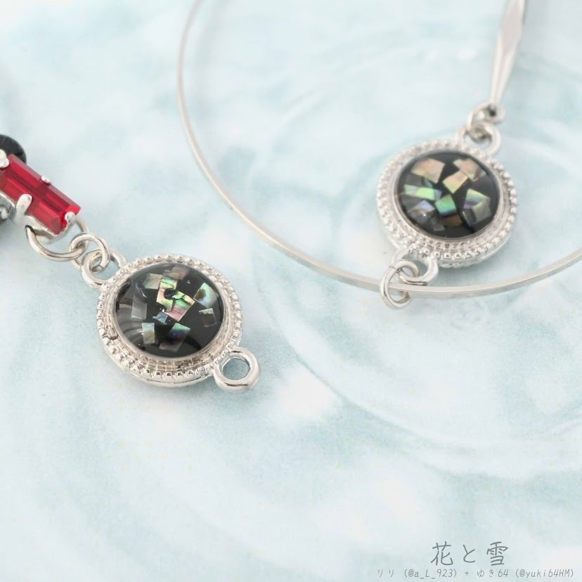 【コラボ】水紋重ねの耳飾り〜黒田