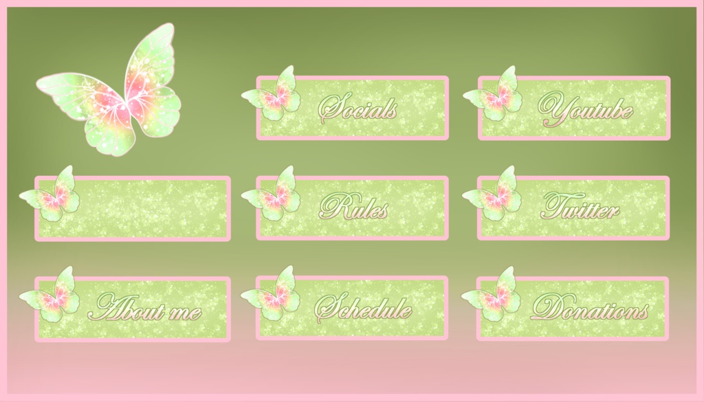 Butterfly: Panels - Chatting Screen - Schedule [Green]