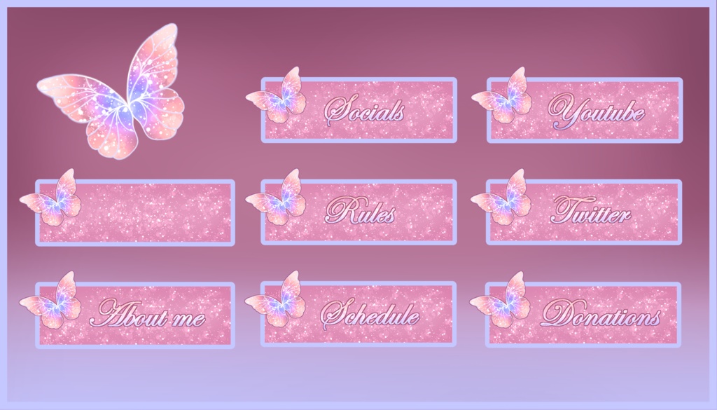 Butterfly: Panels - Chatting Screen - Schedule [Pink]