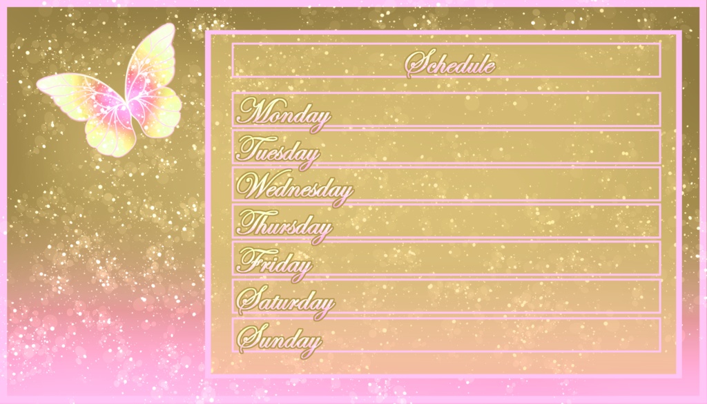 Butterfly: Panels - Chatting Screen - Schedule - Yellow