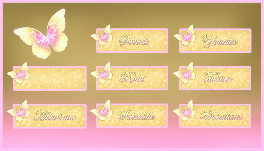 Butterfly: Panels - Chatting Screen - Schedule - Yellow