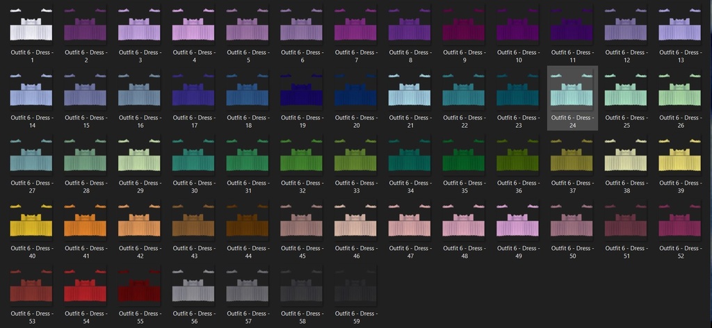 Outfit 6 - 59 Color Variations - Multiple Parts