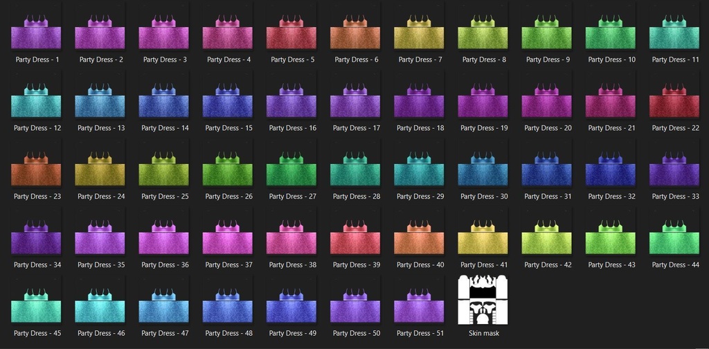 Party Outfit - 51 Color Variations