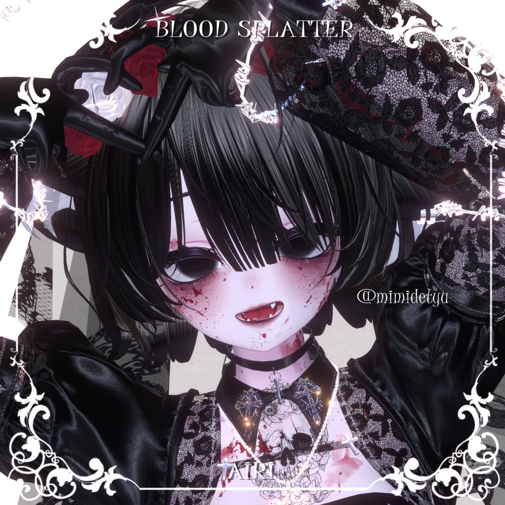 【7アバター対応】🩸🖤ハロウィンテクスチャ🖤🩸【ボディスティッチ&返り血】