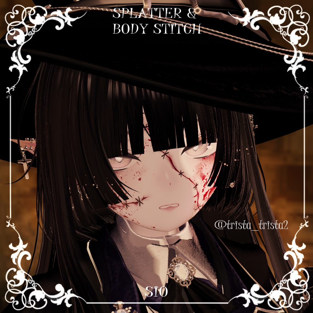 【7アバター対応】🩸🖤ハロウィンテクスチャ🖤🩸【ボディスティッチ&返り血】