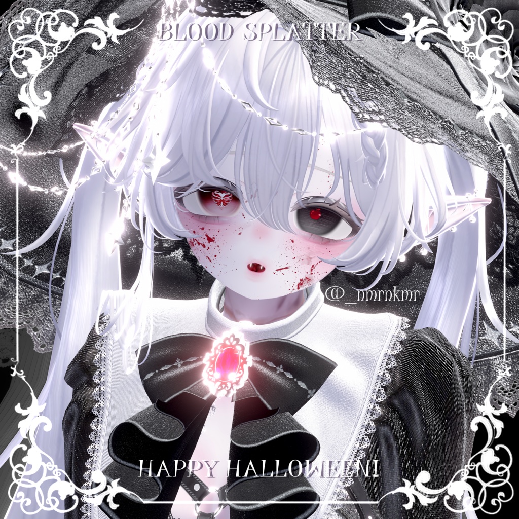 【7アバター対応】🩸🖤ハロウィンテクスチャ🖤🩸【ボディスティッチ&返り血】