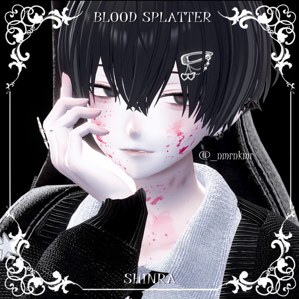 【7アバター対応】🩸🖤ハロウィンテクスチャ🖤🩸【ボディスティッチ&返り血】