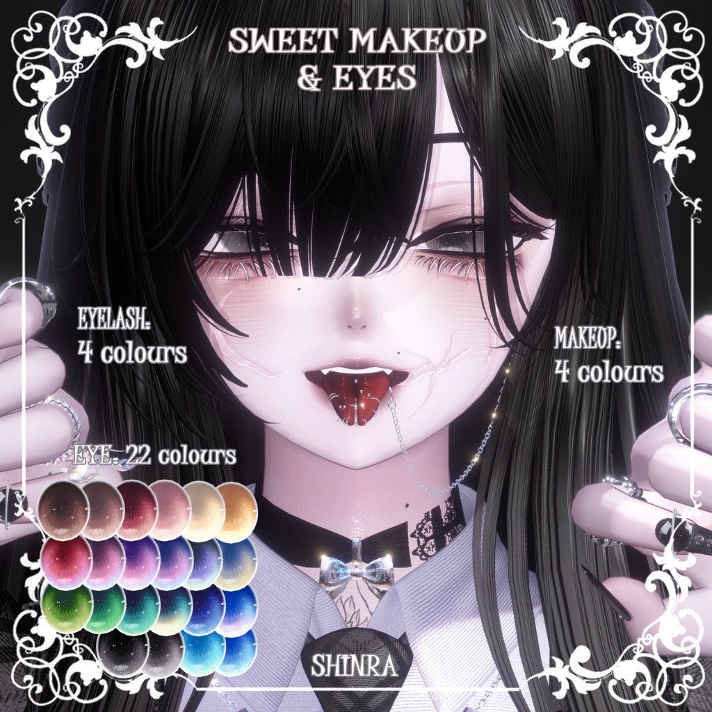 【森羅Shinra】🤎🩷スイートメイク(4種)&瞳(22色)🖤🤍【テクスチャ】
