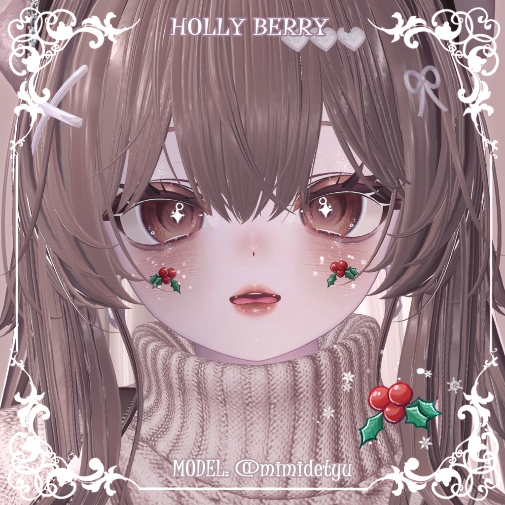 ❄️🎄クリスマスフェイスステッカー(4種)🎄❄️【テクスチャ】