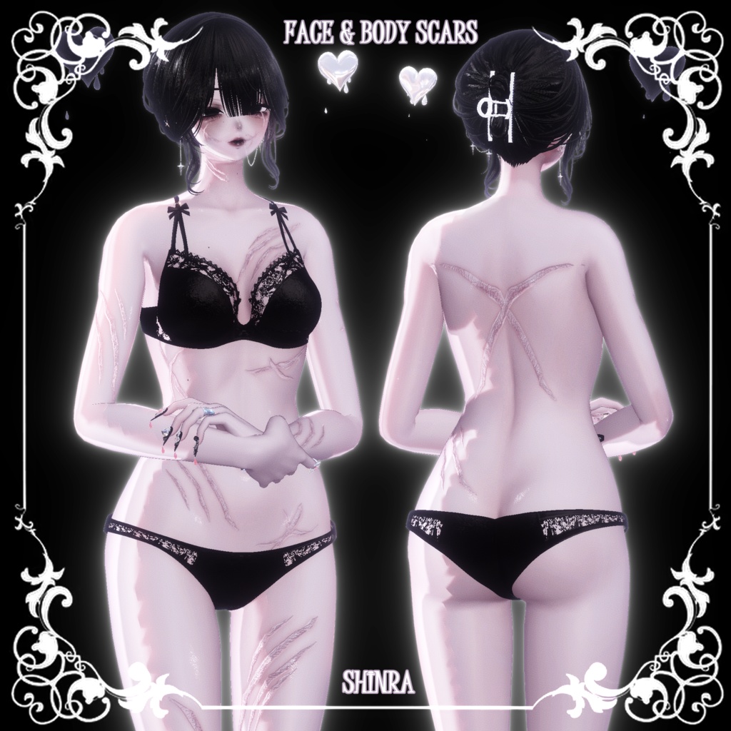 【10アバター対応】🖤🩸傷跡テクスチャ🩸🖤【顔&体】