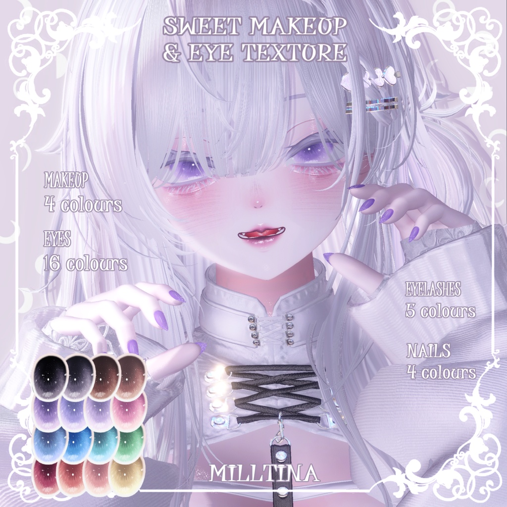【ミルティナMilltina】🤎🩷スイートメイク(4種)&瞳(16色)🖤🤍【テクスチャ】