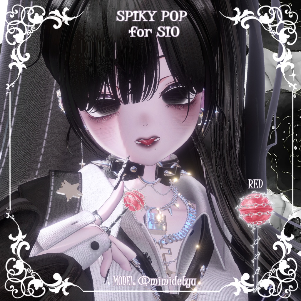 【18アバター対応】★🍭とげぽっぷ Spiky Pop🍭★【3Dアクセサリー】