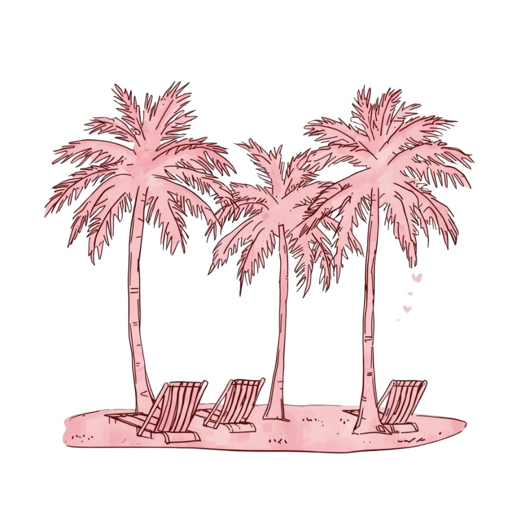 大人かわいい水彩風 旅行クリップアート10点セット(PNG)