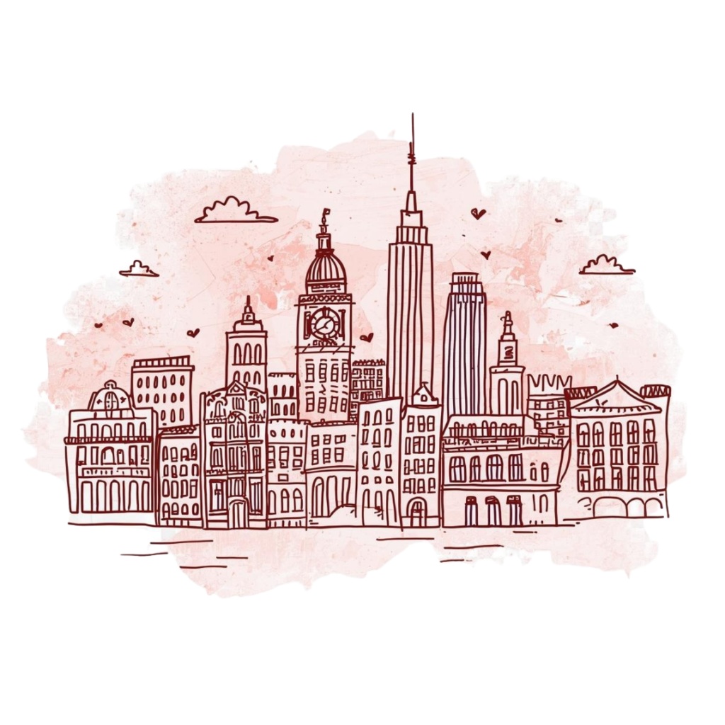 大人かわいい水彩風 旅行クリップアート10点セット(PNG)