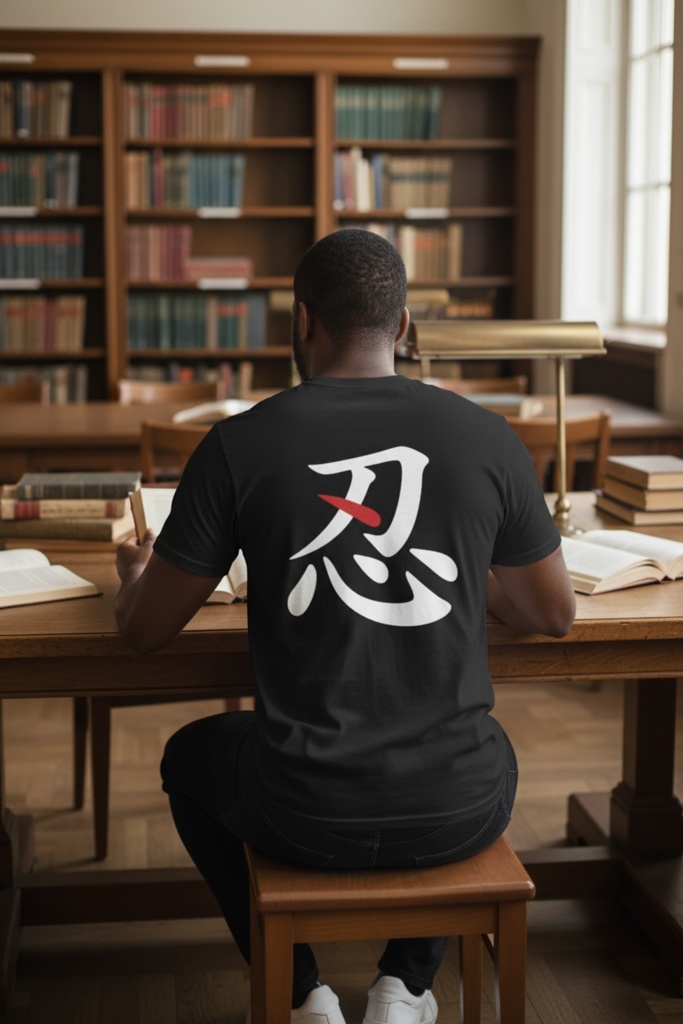 【忍 - SHINOBI】ストリート・グラフィックTシャツ|モノトーン・テックウェア