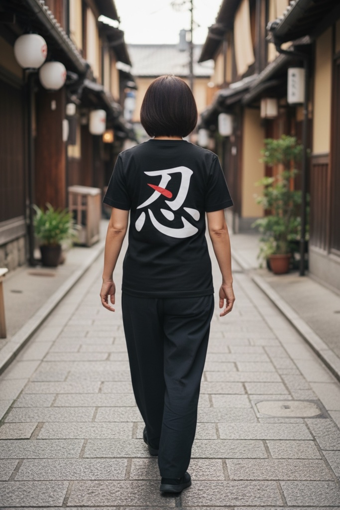 【忍 - SHINOBI】ストリート・グラフィックTシャツ|モノトーン・テックウェア