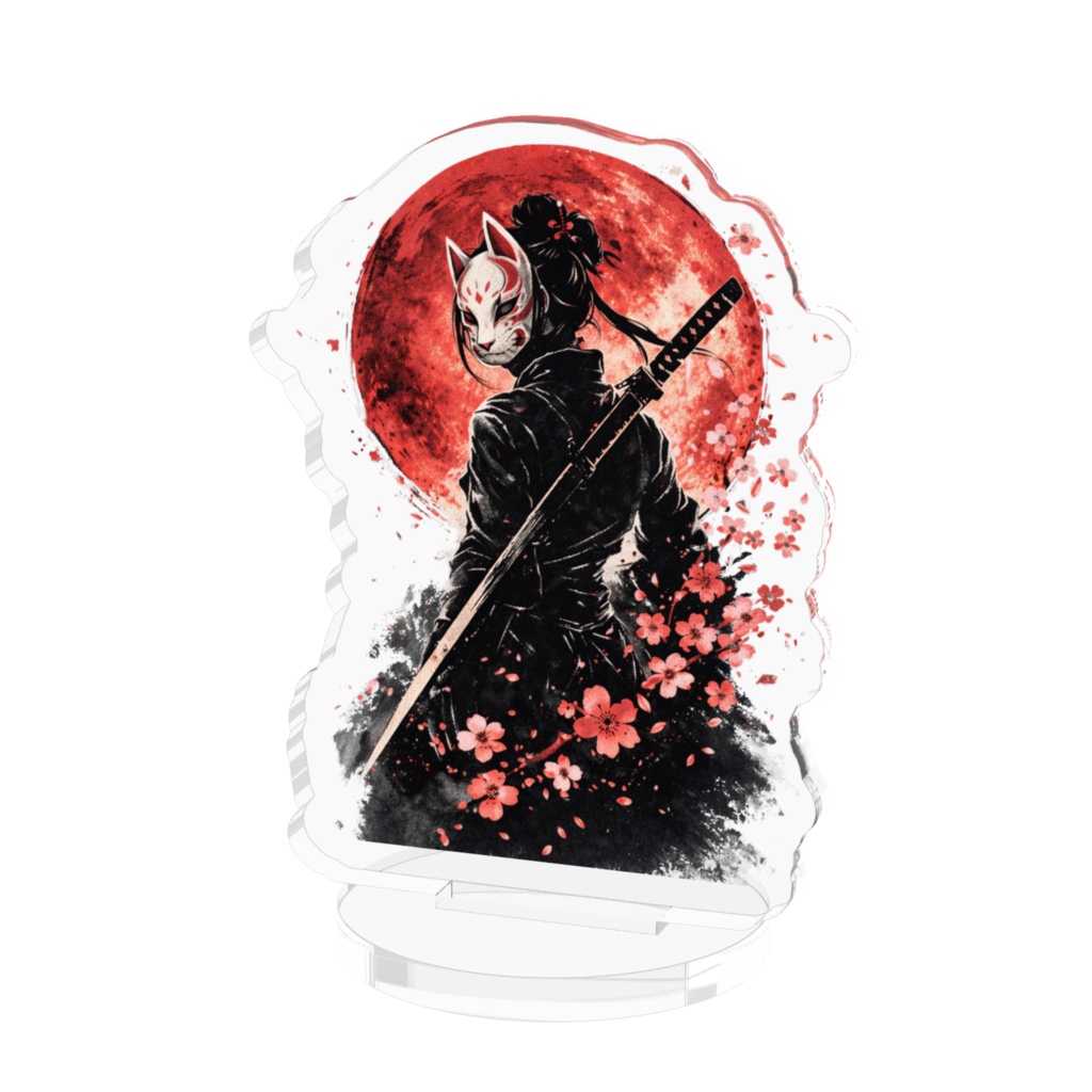 【オリジナル】紅月の侍乙女 アクリルフィギュア (50mm×50mm) [Original] Scarlet Moon Samurai Maiden - Acrylic Figure (50mm) 