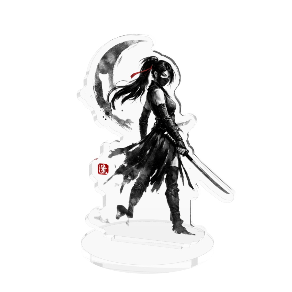 【オリジナル】紅月の侍乙女 アクリルフィギュア (70mm×70mm) [Original] Scarlet Moon Samurai Maiden - Acrylic Figure (70mm)