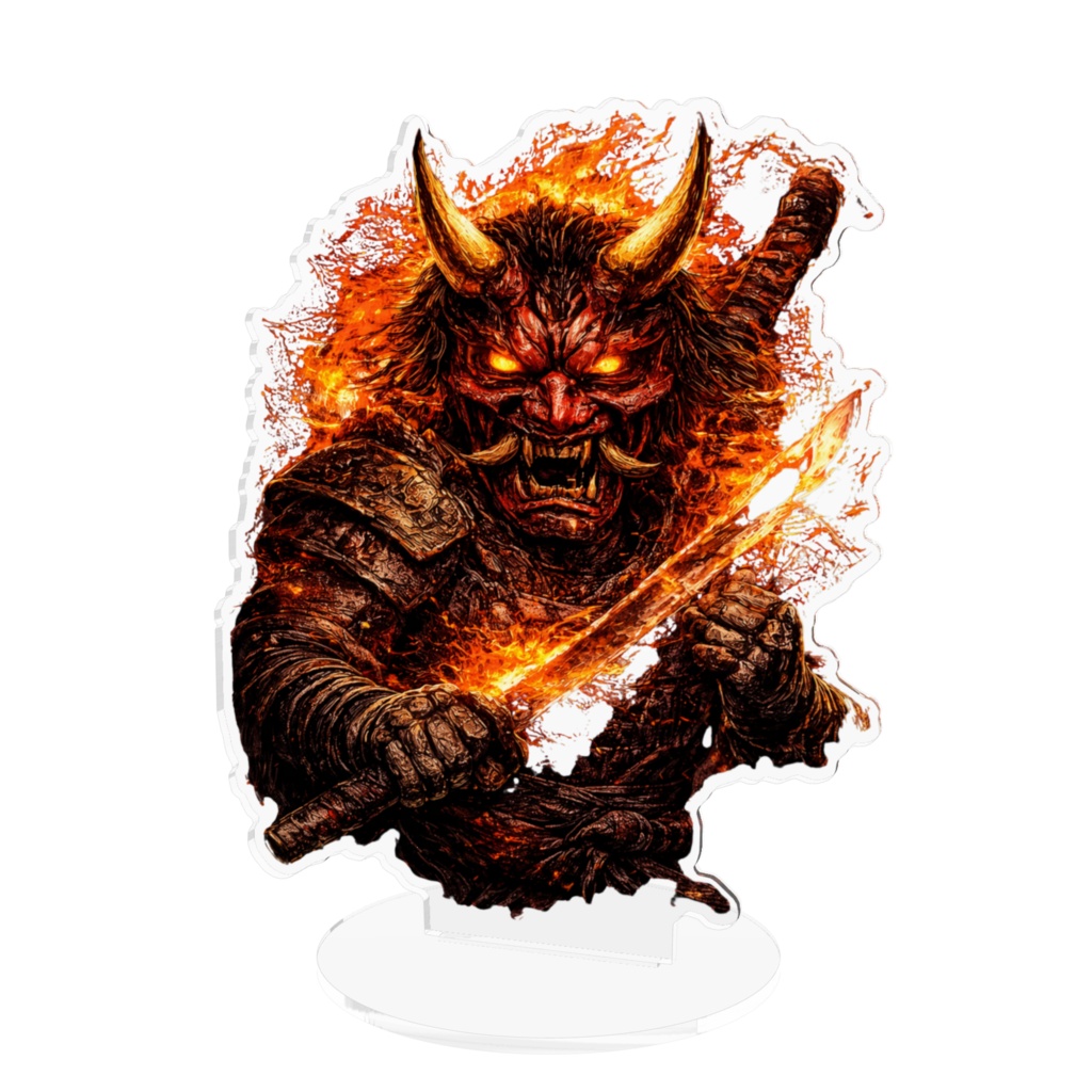 【至高の重厚感】鬼神ノ威（きしんのい） アクリルフィギュア [Supreme Presence] Oni Warlord - Premium Acrylic Figure