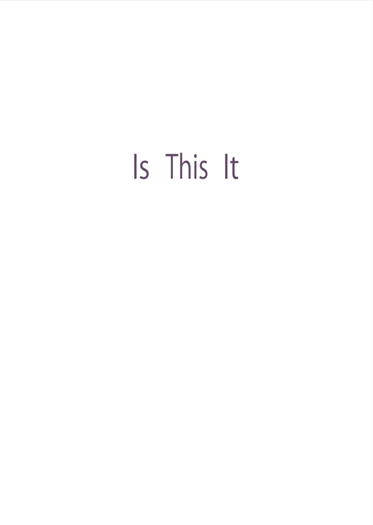 【SS再録本】Is This It