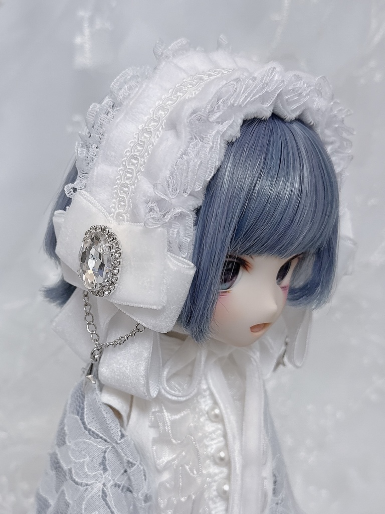 ベルベットヘッドドレス 〔ホワイト〕