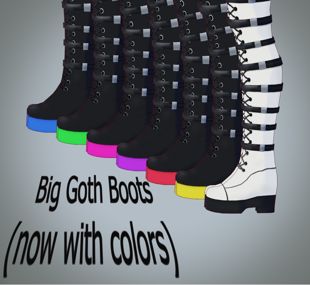 Big Goth Boots 8 variants (VRoid)